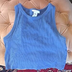 H&M Blue Sleeveless Ribbed Top